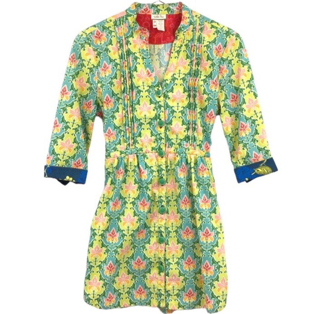 MATILDA JANE Green Acres Button Down Retro Indpired Tunic Shirt Dress si…